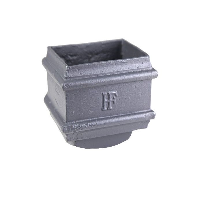 Hargreaves Cast Iron 100x100mm Square to 100mm Round Connector - Primed