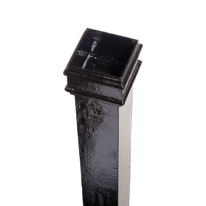 Hargreaves Cast Iron 75x75mm Plain Square Pipe 1829mm - Painted Black