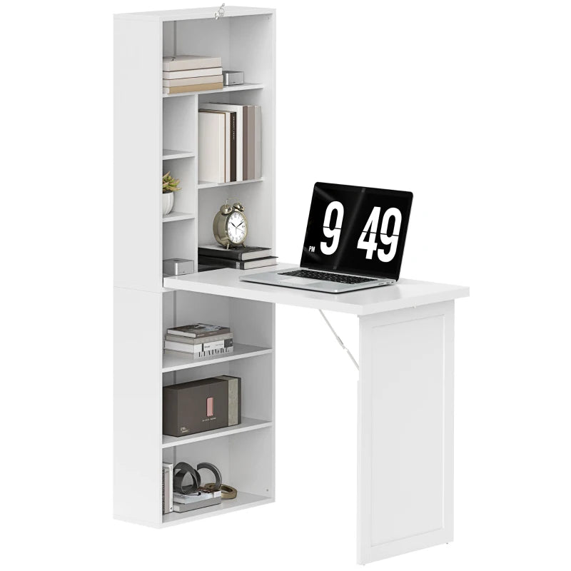 Modern Three-Part Work Desk with Storage & Writing Board - Stylish White Home Office Furniture for Productivity