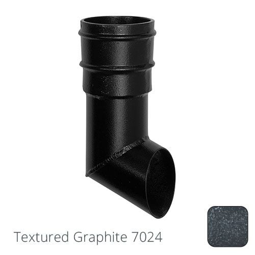 Alumasc 76mm (3") Cast Aluminium Downpipe Non-Eared Shoe - Textured Graphite Grey RAL 7024