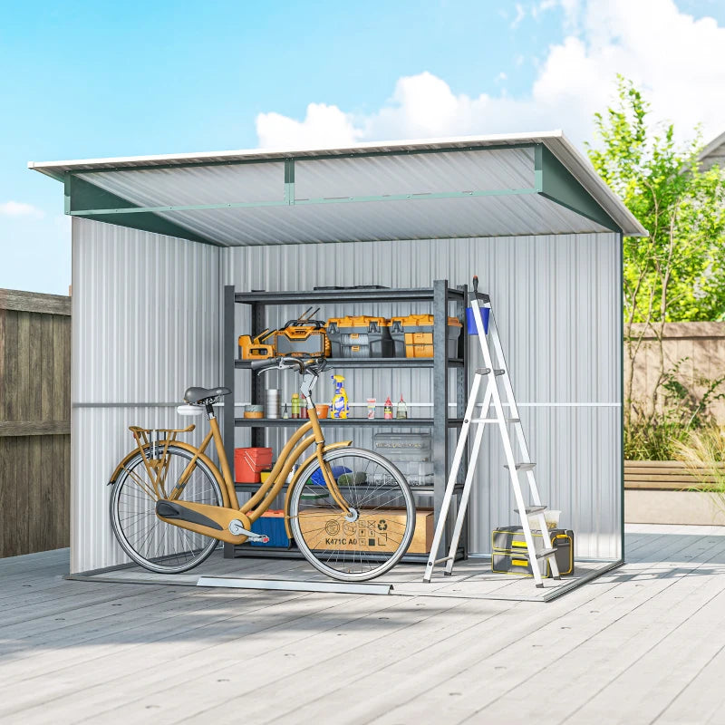 8.5 x 6ft Metal Garden Storage Shed - Green