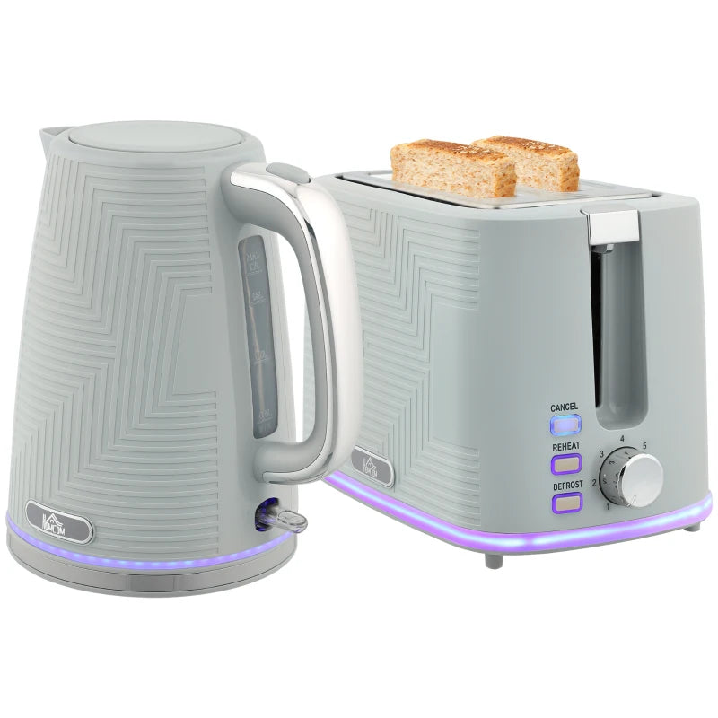 Stylish Grey Kettle and Toaster Set - Modern Kitchen Appliances for Effortless Breakfasts and Elegant Home Decor