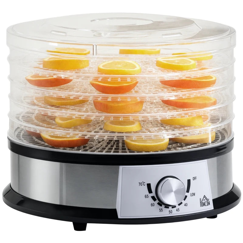 Premium Five-Tray Food Dehydrator for Healthy Snacks - Adjustable Temperature, BPA-Free, Perfect for Fruits, Vegetables, and Jerky