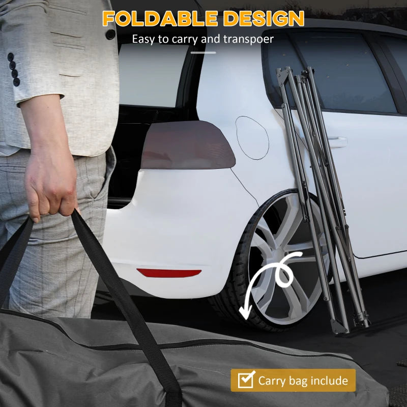 Portable Black Hammock Stand with Net, Carry Bag - 120kg Capacity