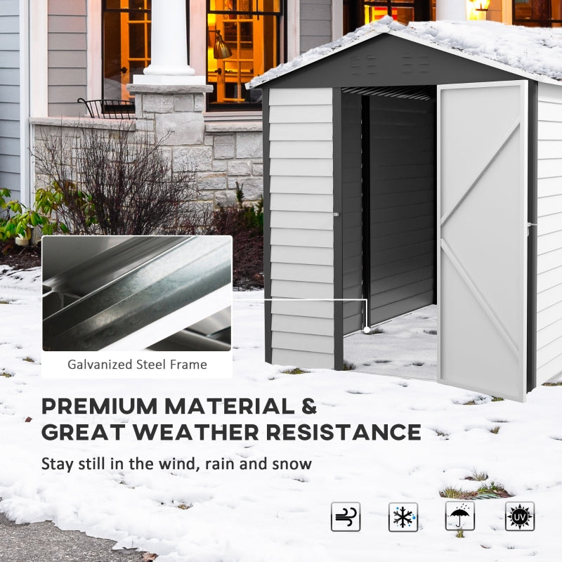 White 9ft x 6ft Metal Shed