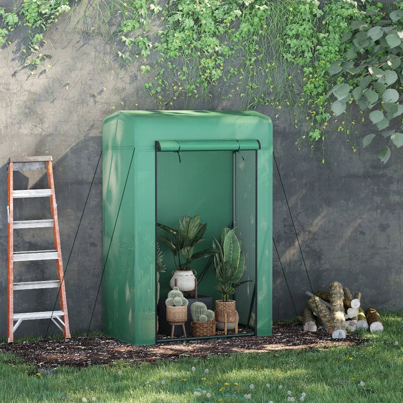 Greenhouse Plant Cover with Zipper - 100x50x150cm Green