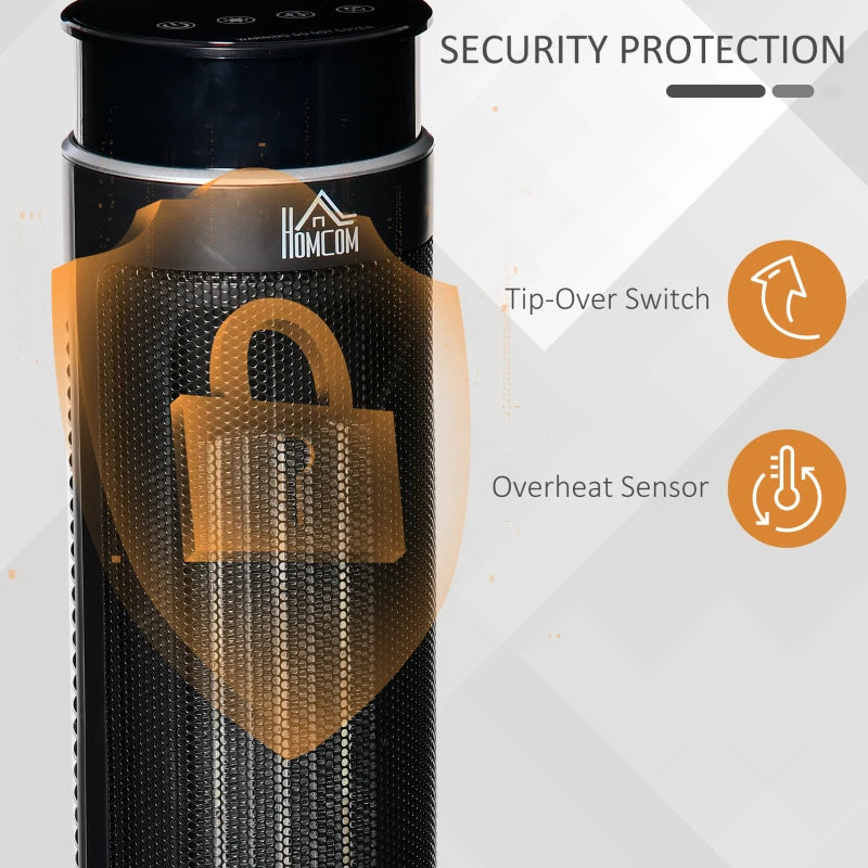 Portable 21 Inch Ceramic Electric Space Heater with 1000W 2000W Power and Timer