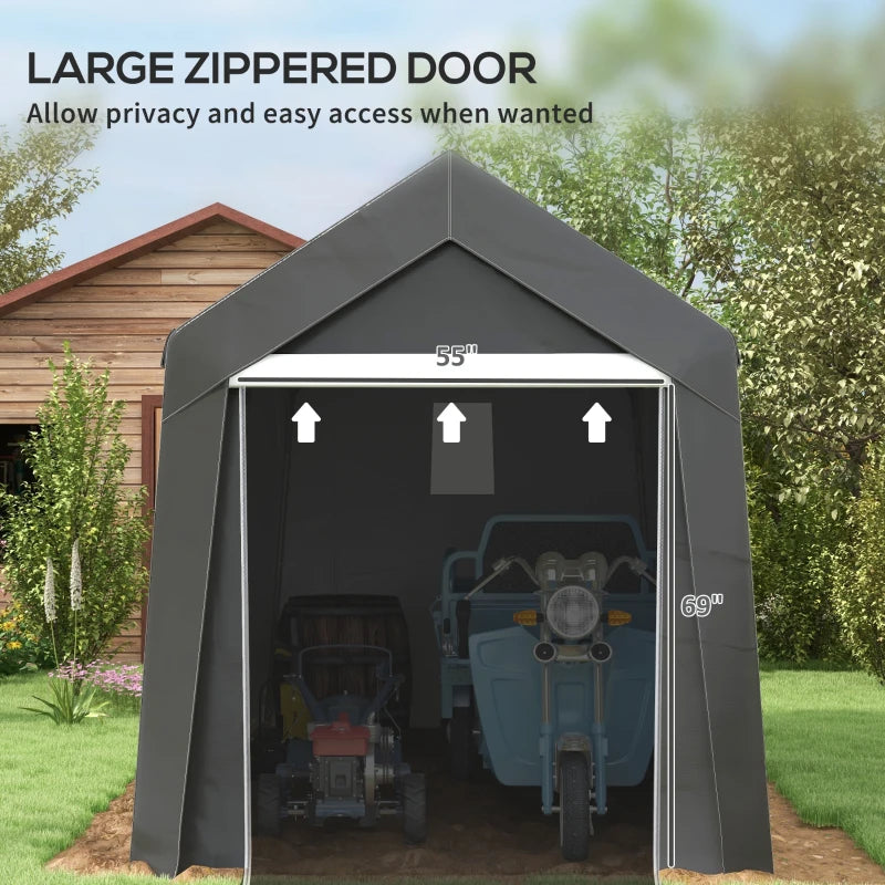 Grey Portable Outdoor Shed