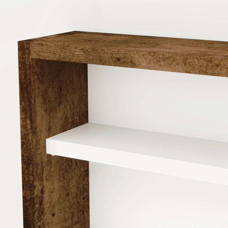 Rustic 5-Tier Wall Display Shelf Unit with 4 Adjustable Glass Doors - 60x80cm Home Office Ornaments Storage