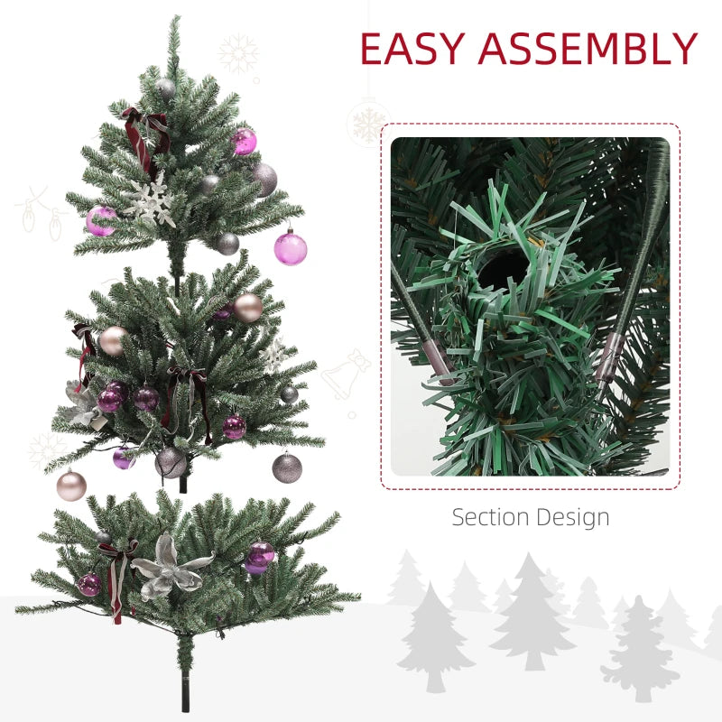 5ft Artificial Christmas Tree with Purple Decorations & Lights - Perfect Holiday Decor for Festive Celebrations