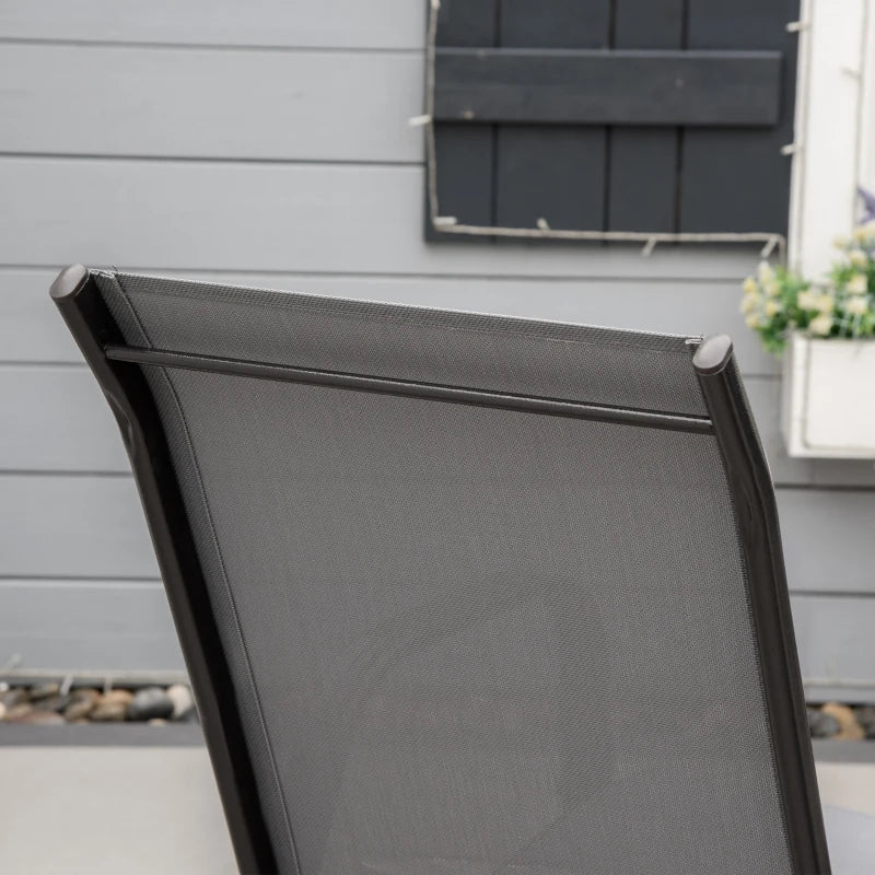 Dark Grey Stackable Outdoor Dining Chairs Set of 4