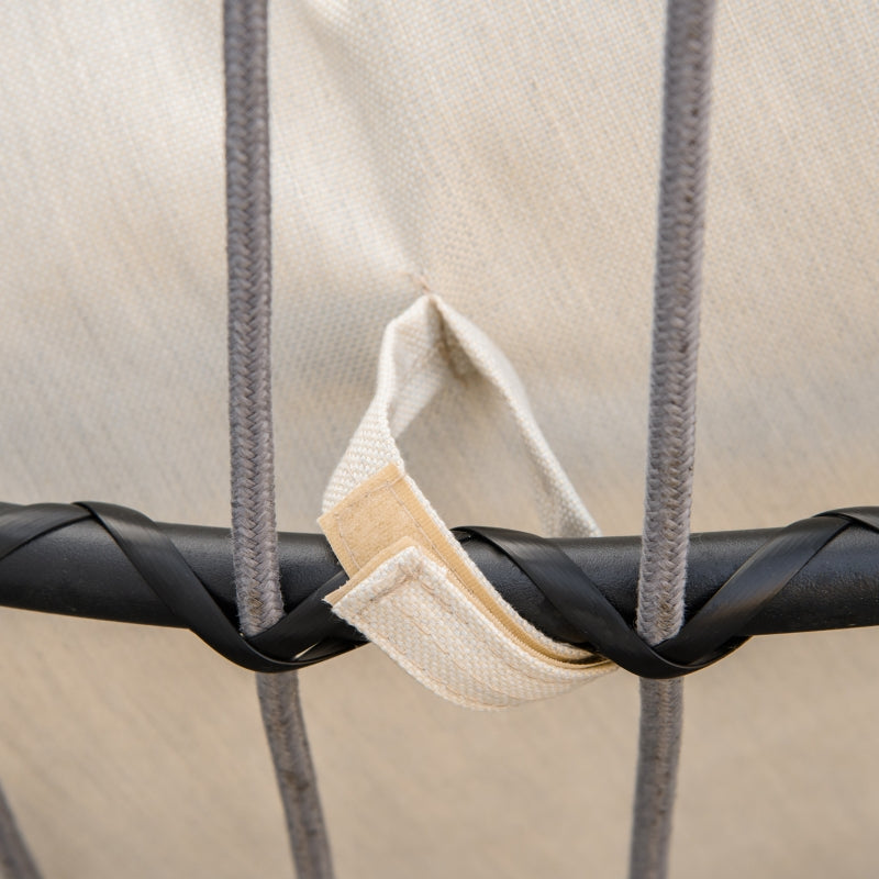 Black Rattan Hanging Egg Chair with Cushion and Stand