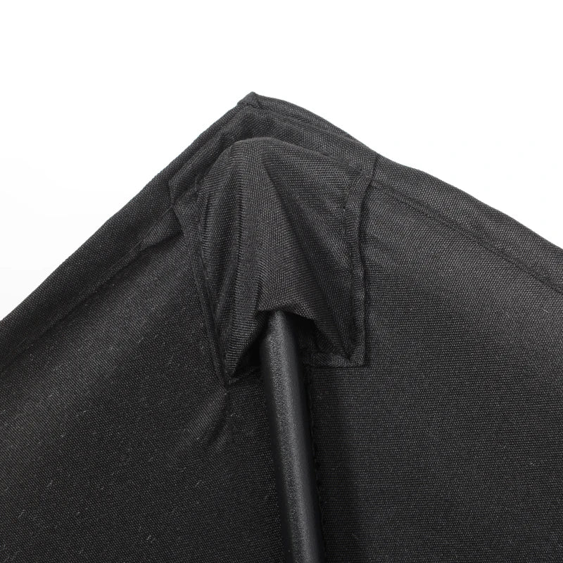 Black 2m Outdoor Garden Parasol Umbrella with 6 Sturdy Ribs