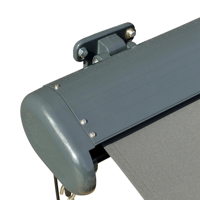 3m x 2.5m Grey Electric/Manual Retractable Canopy With LED Lights - Patio/Shop Awning