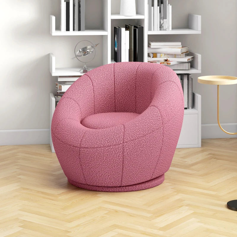 Stylish Swivel Upholstered Accent Chair for Living Room, Bedroom or Home Office in Pink