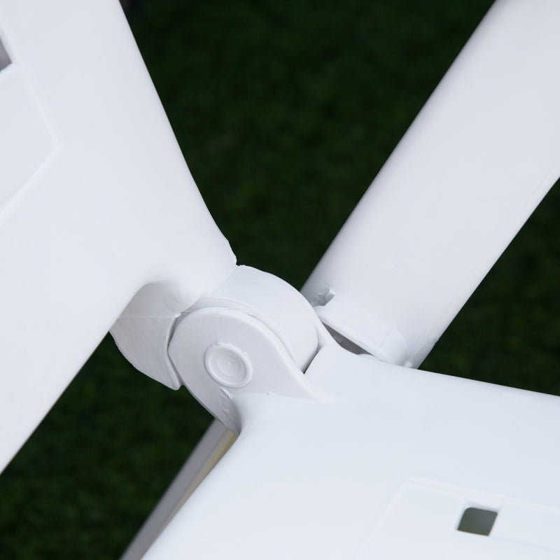 White Folding Outdoor Dining Chairs with Adjustable Backrest - Set of 2