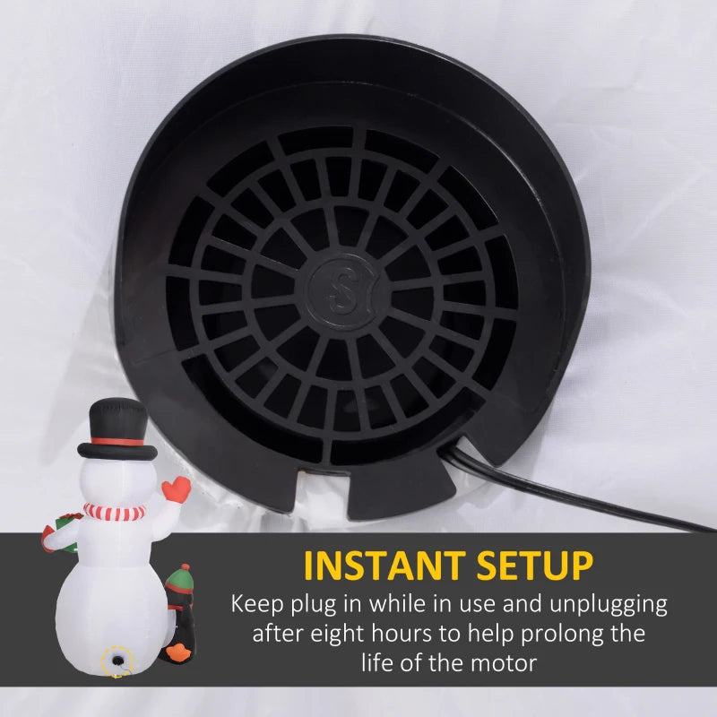 8ft Inflatable Christmas Snowman with Accessories - Perfect Holiday Decor for Outdoor Festivities and Winter Wonderland Displays