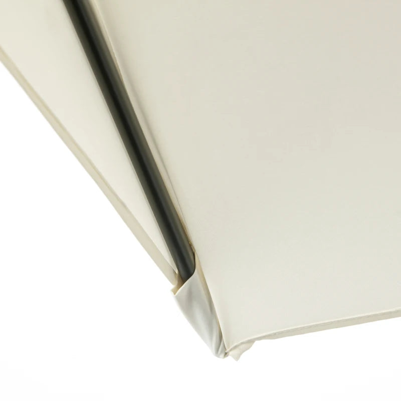 Beige Half Round Balcony Parasol with Crank Handle (2.3m) - Base Not Included