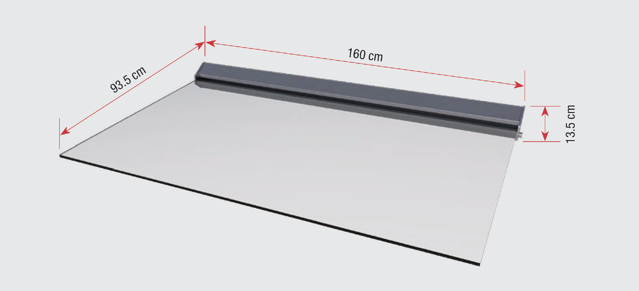 HD Stainless Steel LT Canopy 160 x 90 x 16cm - Clear 8mm Glass