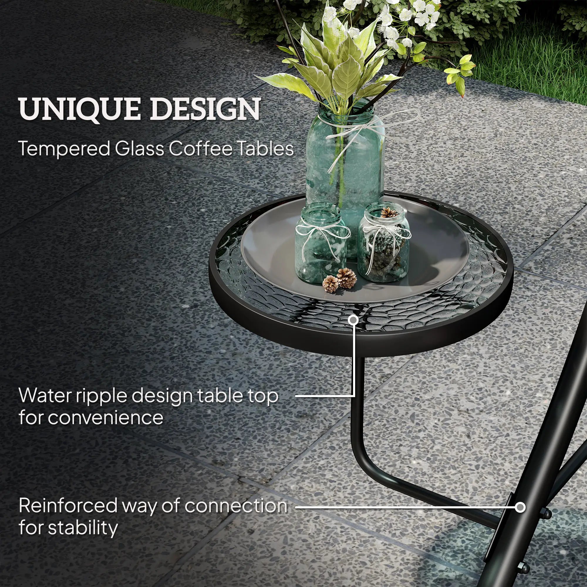 3-Seater Garden Swing Chair with Adjustable Canopy