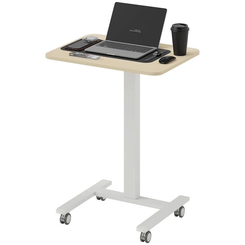 Vinsetto Height Adjustable Work Desk 68-108cm - Modern Wood-Effect & White Finish for Home Office