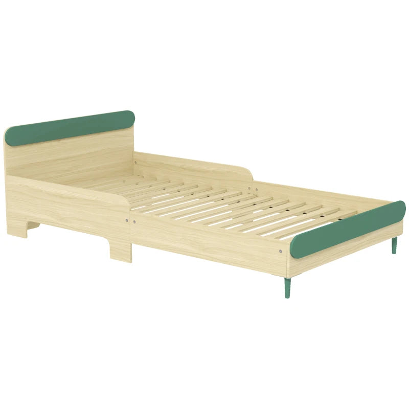 Green Toddler Bed with Safety Rail for Ages 3-10, 195x103x60.5cm - Safe & Stylish Kids' Sleep Solution