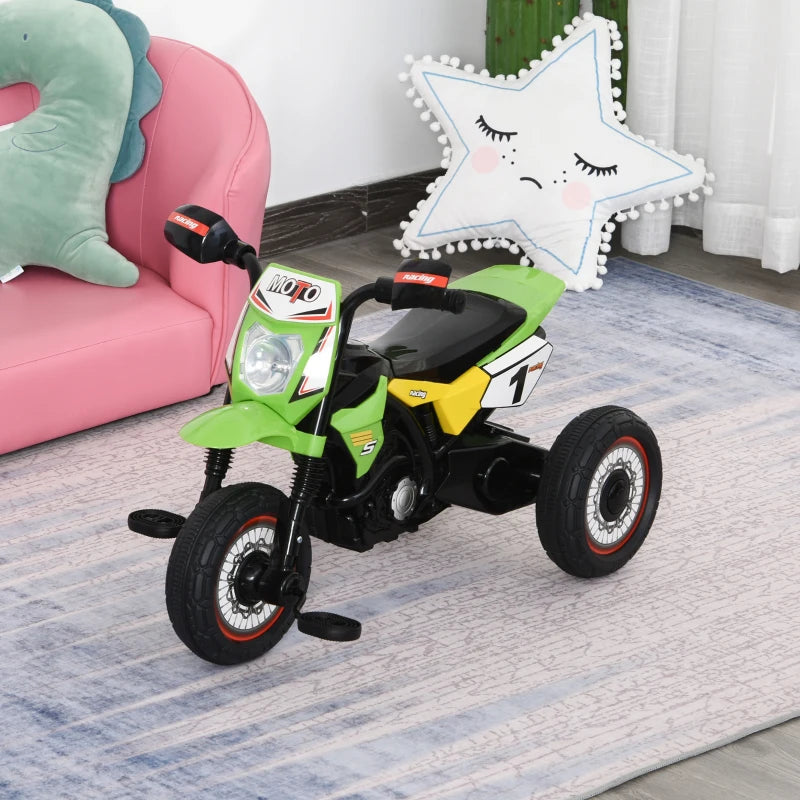 Toddler Pedal Motorcycle Tricycle with Music & Lights - Kids Ride-On for Boys & Girls 18-36 Months - Green Gift