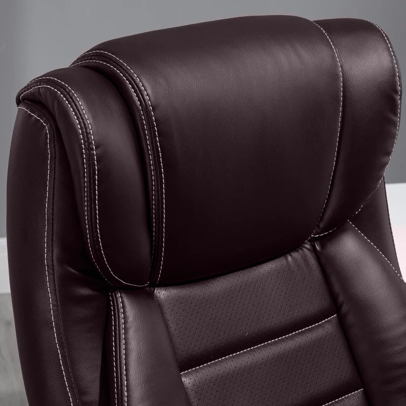 Vinsetto Brown Office Chair with 6-Point Massage, Padded Seat & Armrests, Adjustable Tilt Function for Home & Office