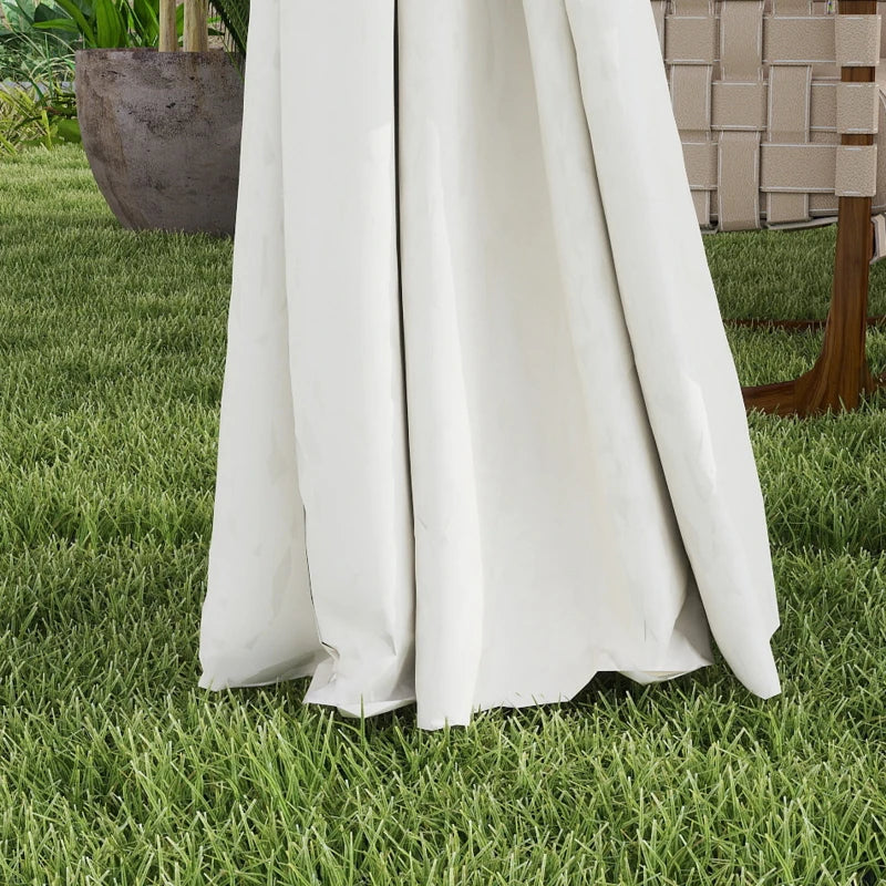 3 x 4m Cream White Metal Frame Two-Tier Roof Gazebo