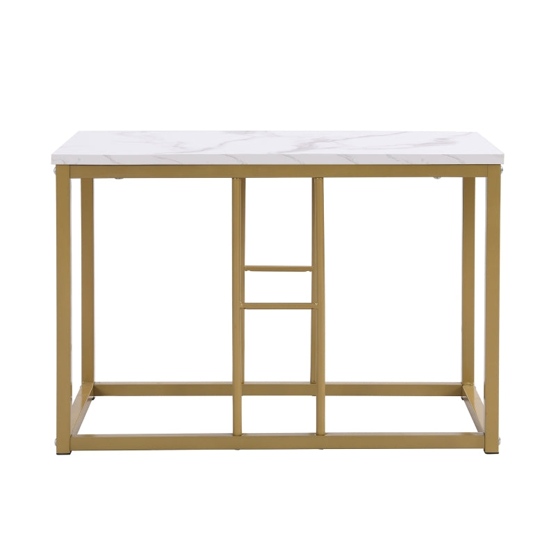 Modern Luxury Rattan 6-Seater Dining Table Set with Cushioned Chairs & Gold-Plated Iron Frames - Elegant Home Furniture