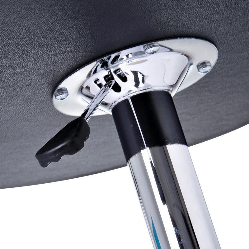Adjustable Height Round Bar Table - 360° Swivel Counter Pub Table for Kitchen & Cafe - Black Finish