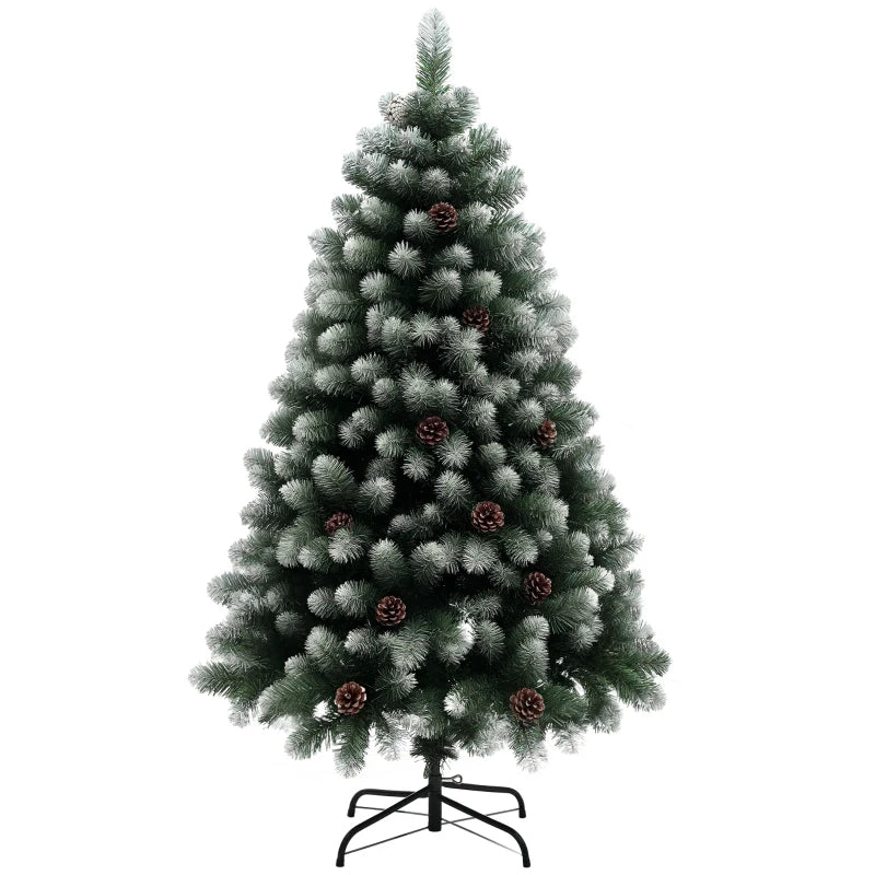 5ft Snow-Dipped Artificial Pine Christmas Tree - Realistic Holiday Decor for Festive Home Decoration