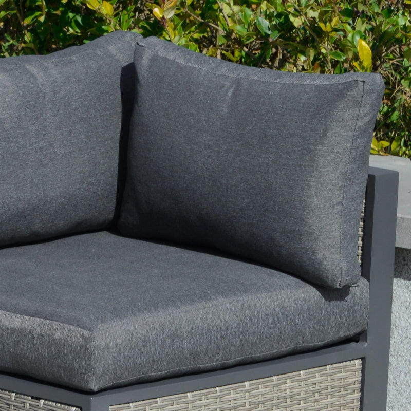6-Piece Elegance Alcove Patio Wicker Corner Sofa Set