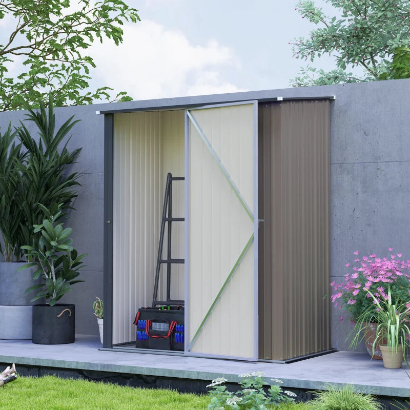 Light Grey 5.3 x 3.1ft Steel Garden Shed