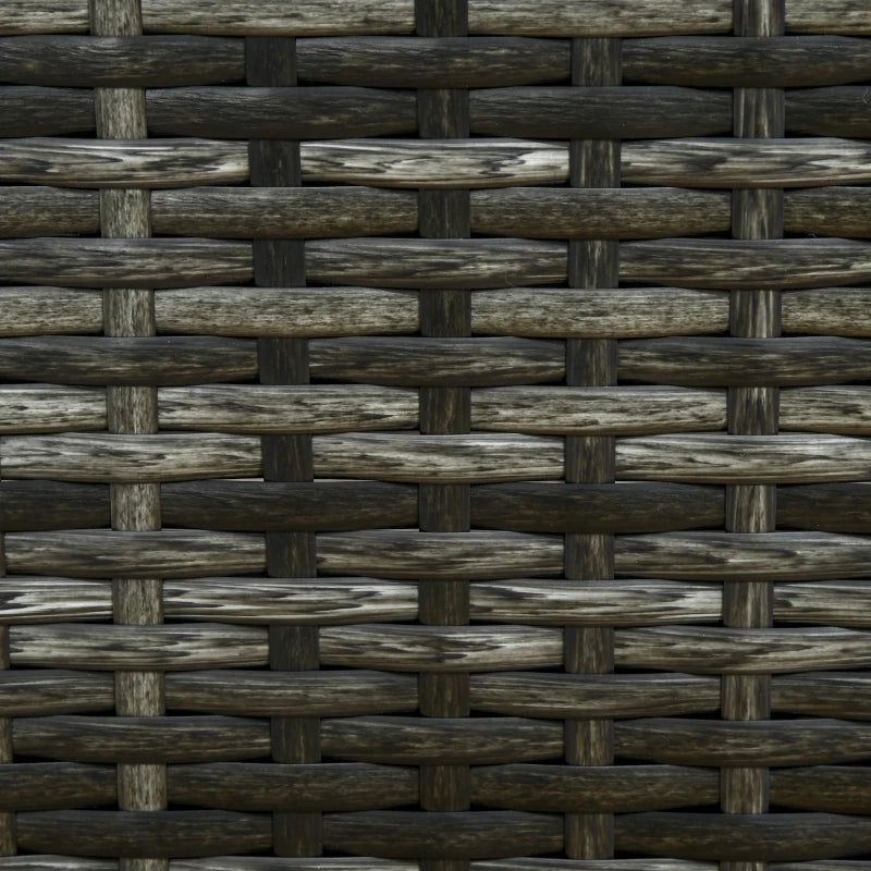 Grey Rattan Sun Loungers Set of 2 with Cushion