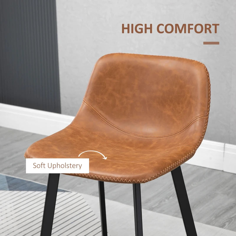 HOMCM Set of 2 Kitchen Stools - 97cm Height, Sturdy Brown Design for Dining & Bar Use