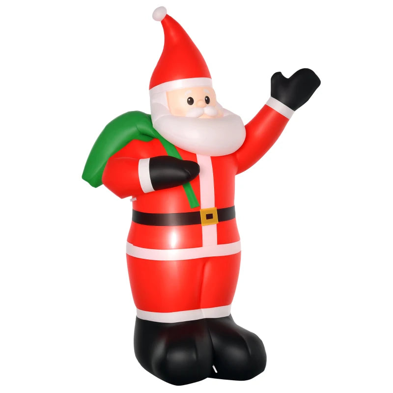 8ft Inflatable Santa Christmas Decoration with LED Lights - Holiday Yard Decor for Indoor & Outdoor Use