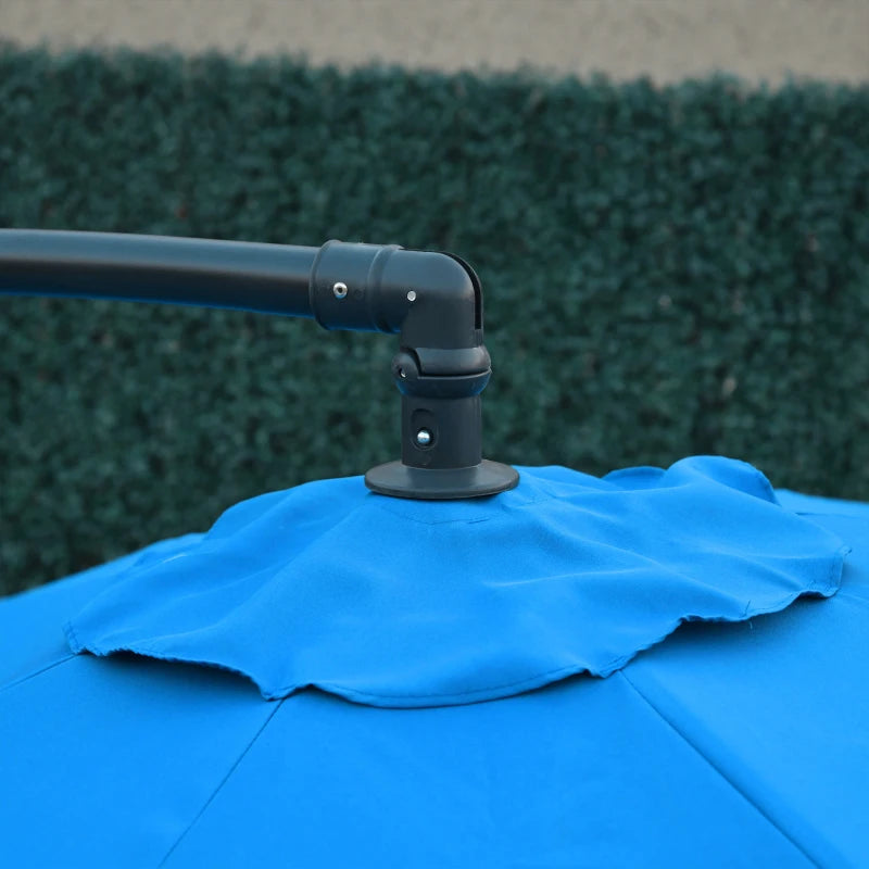 Blue 3m Offset Cantilever Parasol with Cross Base