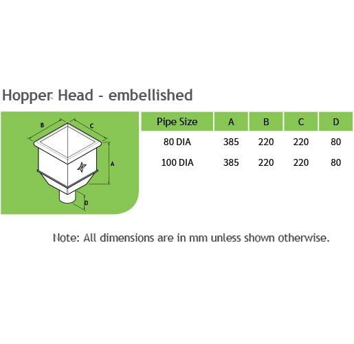 80mm Copper Hopper Head - Embellished
