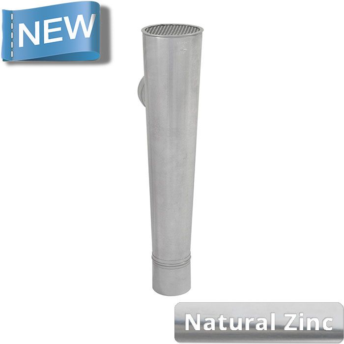 80mm Natural Zinc Parapet Hopper