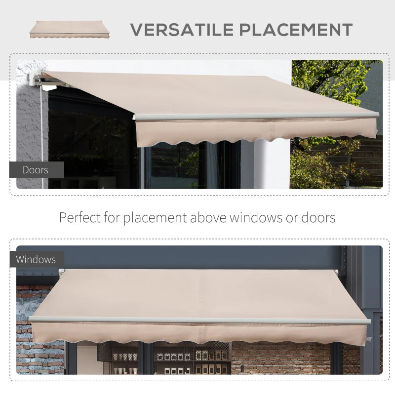 Beige 4m x 2.5m Manual Awning