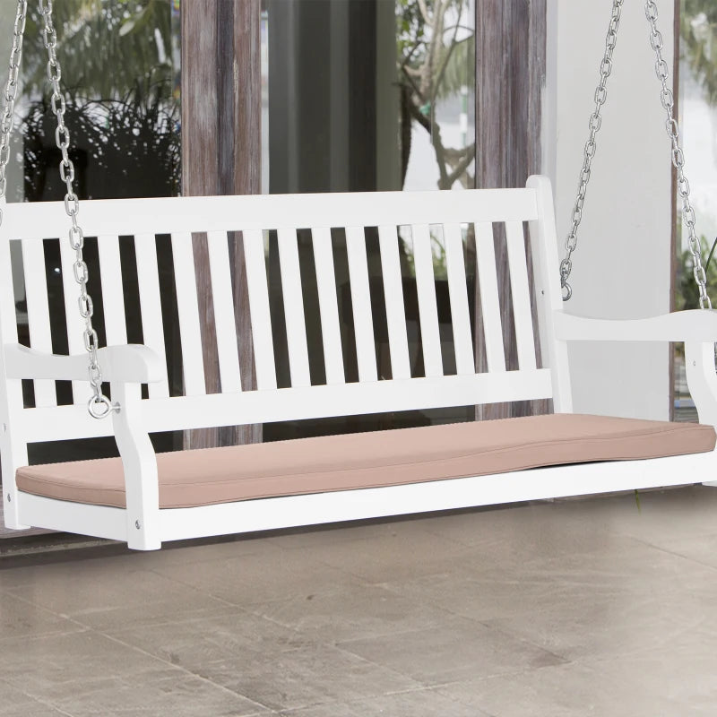 Beige 2-Seater Garden Bench Swing Seat Cushion, 110 x 46 cm