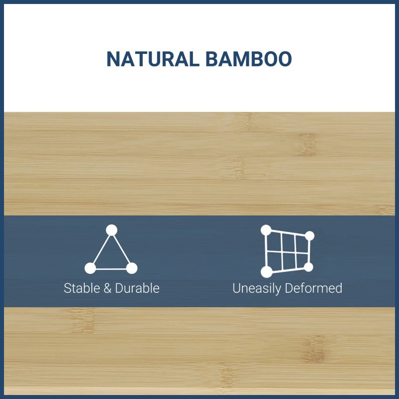 Bamboo Monitor Riser Stand with Drawer - Laptop PC Plinth Organizer for Desktop & TV - Stylish & Functional