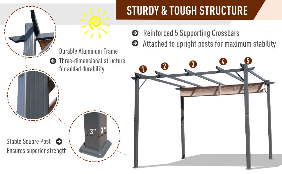 3m x 3m Aluminium Pergola