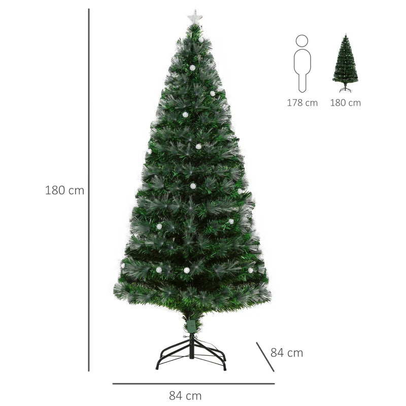 6ft Pre-Lit White Artificial Christmas Tree with 230 LEDs & Star Topper - Full Bodied Seasonal Decoration for Home