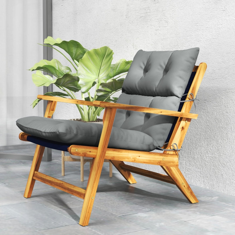 Padded Seat Cushion for 115 x 56cm Rocking Chair - Light Grey