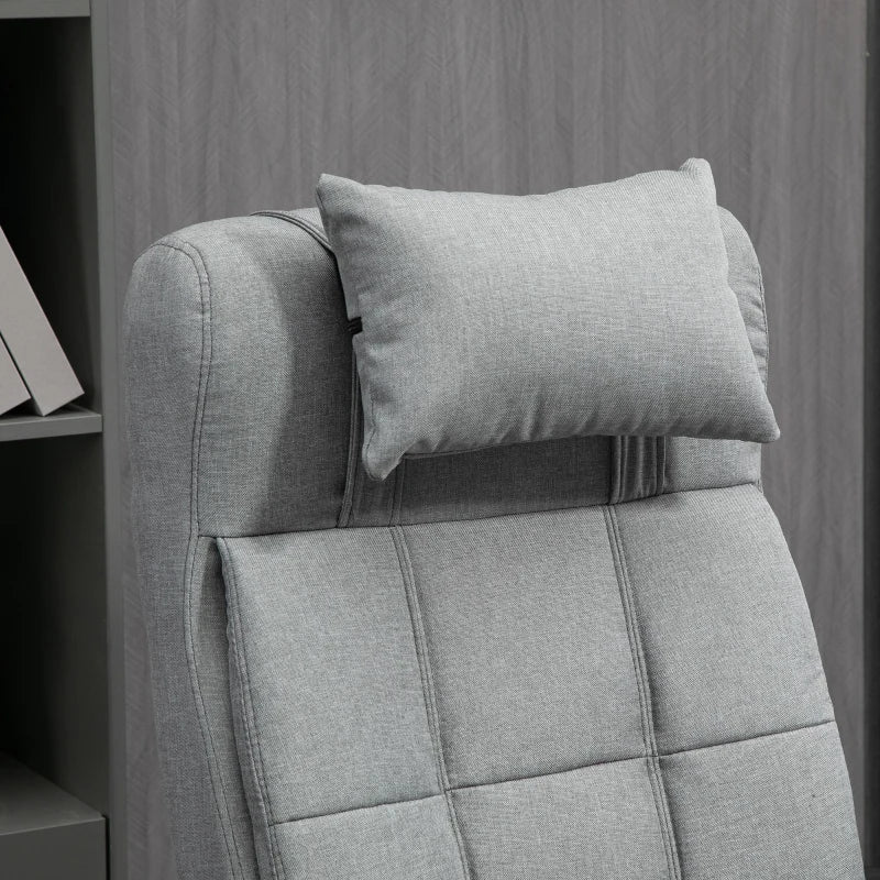Vinsetto Ergonomic Office Chair with Footrest, Armrests, Lumbar Support & Headrest - Light Grey Comfort for Home & Office