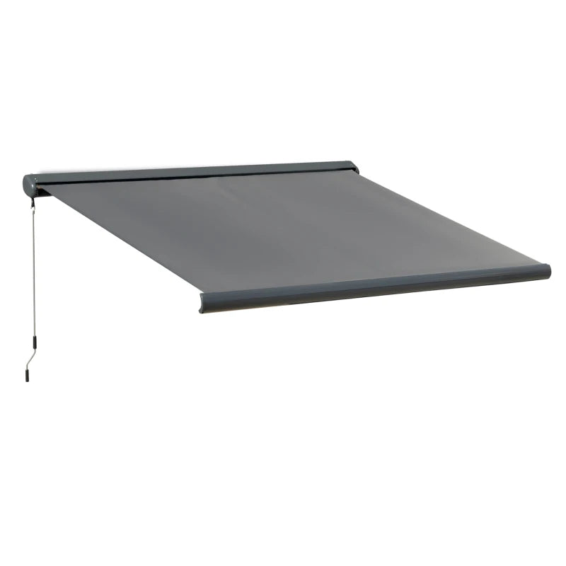 3m x 2.5m Electric Awning With Cassette Case Dark Grey