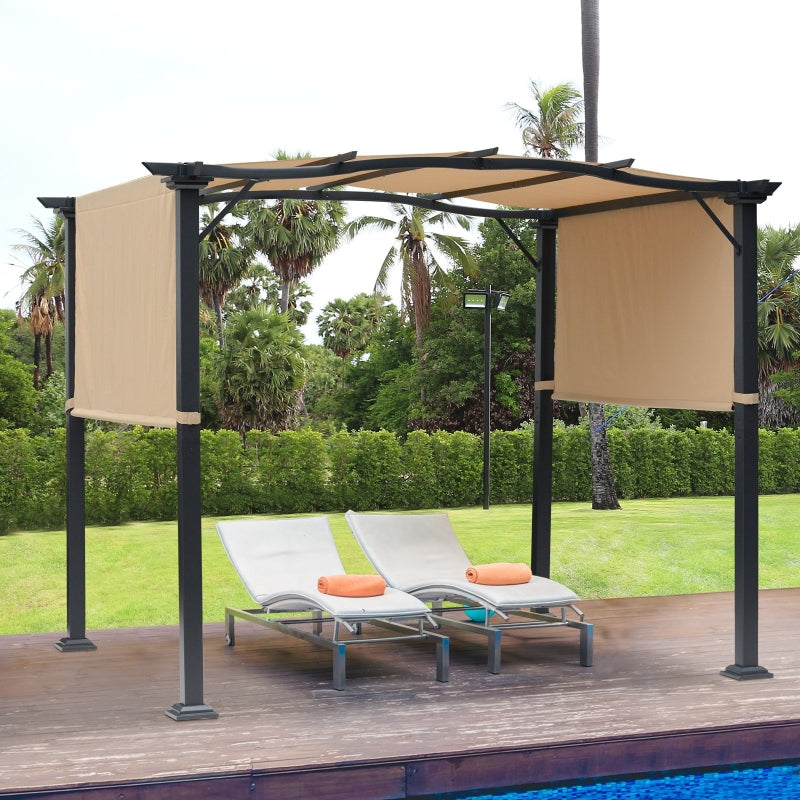 Retractable Steel Pergola With Shade