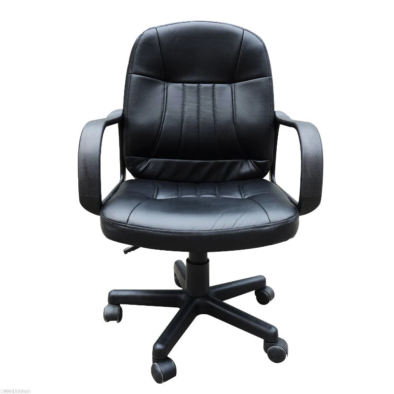 Swivel Executive Office Chair PU Leather Computer Desk Chair Adjustable Height with Wheels Black